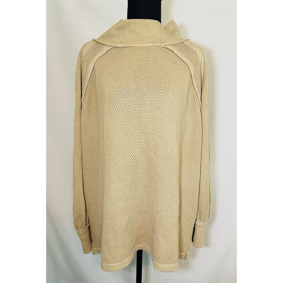 We The Free Tan She's a Keeper Oversized Lagenlook‎ Top Tunic Women's SMALL - Picture 2 of 12